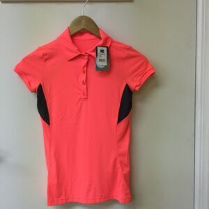 Track & Field lady Athletic jersey brand new size small neon salmon  & gray